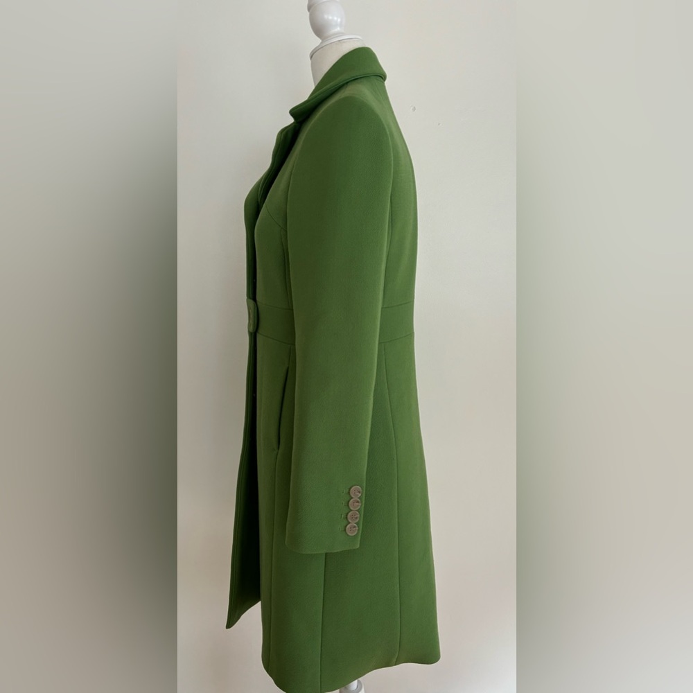 J Crew Kelly Green Day Coat Dressy Wool Blend Fitted Small - Picture 9 of 15